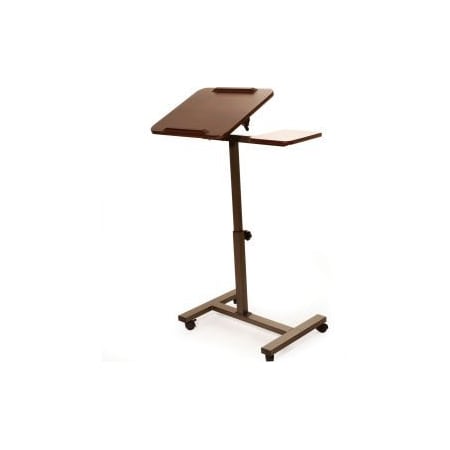 Seville Classics Seville Classics Tilting Sit-Stand Laptop Desk Cart with Mouse Pad Table, Walnut WEB662